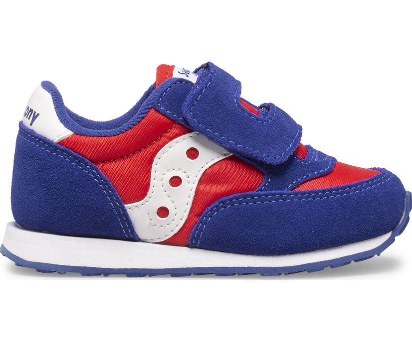 Kids' Saucony Baby Jazz Hook & Loop Sneakers Red / White / Blue | Singapore 728MQZA